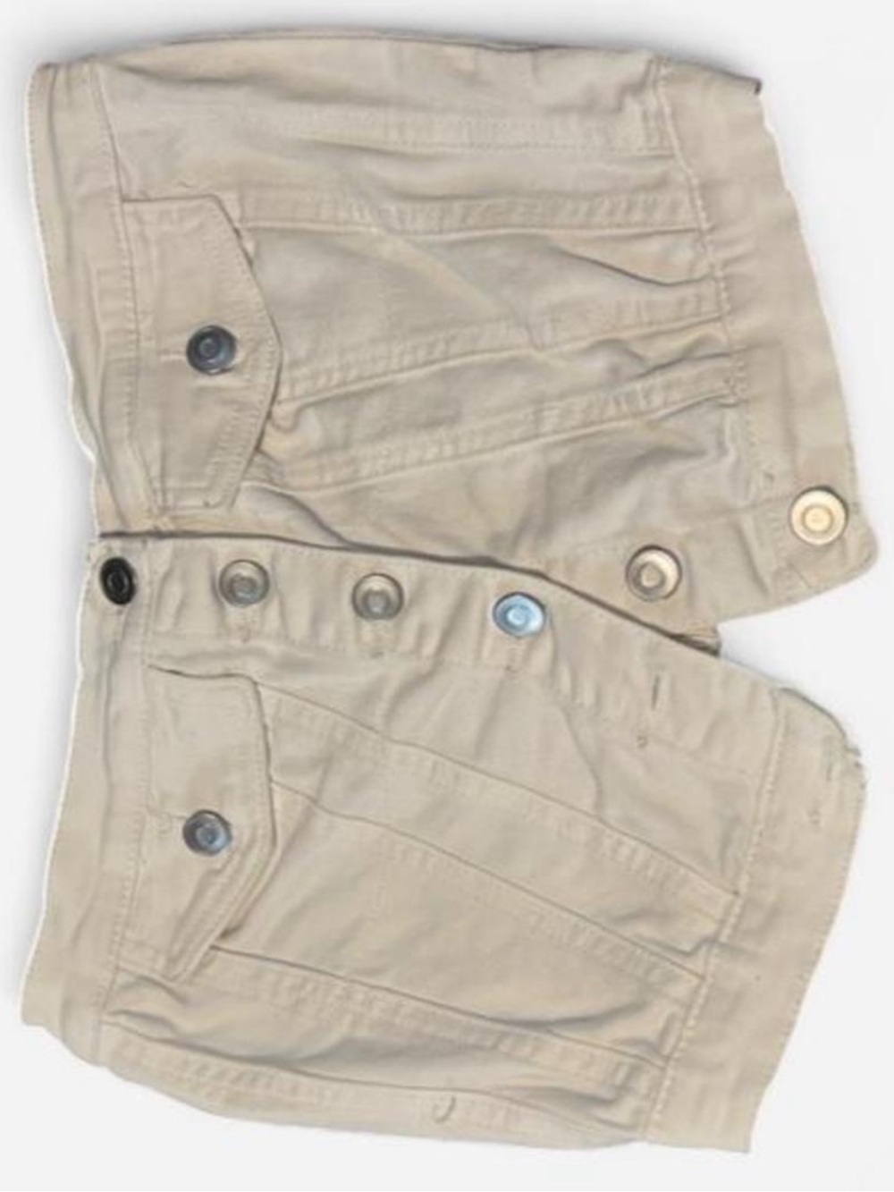 Women's Cream Crop Top with Button-Front Detail